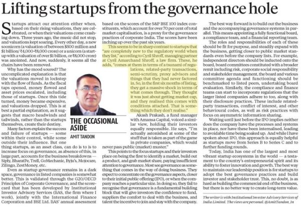 Lifting startups from the governance hole
